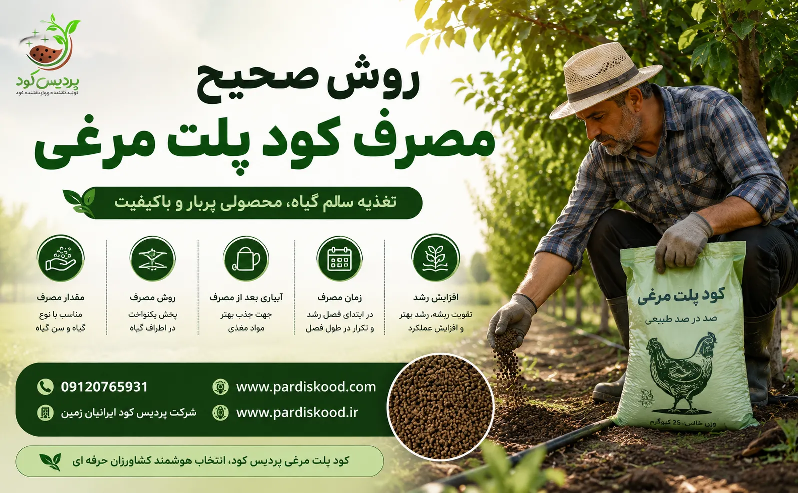قیمت کود پلت مرغی تولید شرکت پردیس کود ایرانیان زمین مشهد