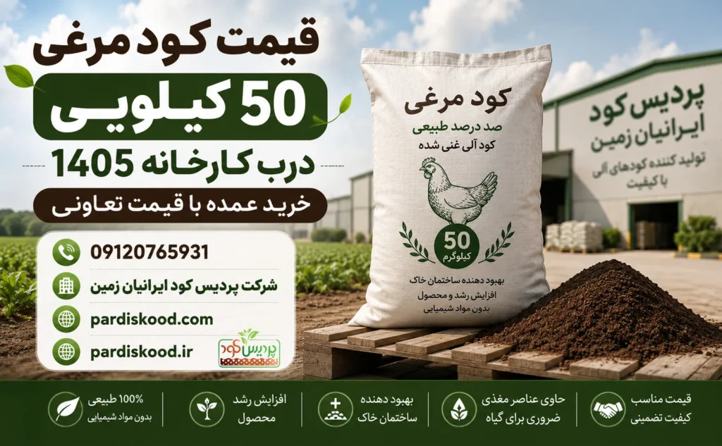 قیمت کود مرغی 50 کیلویی درب کارخانه 1405 خرید عمده با قیمت تعاونی